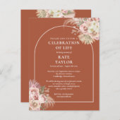 パンパス グラス アーチ お別れの会・葬儀 ポストカード (正面/裏面)