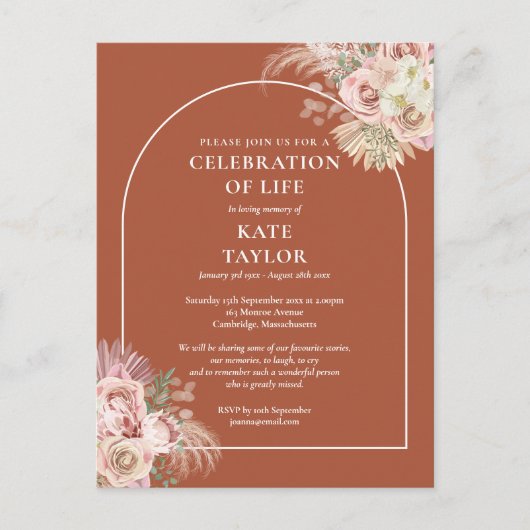 パンパス グラス アーチ お別れの会・葬儀 ポストカード (正面)