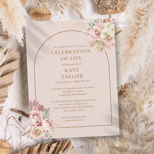 パンパス グラス アーチ 生命の祝祭 追悼式 ポストカード