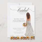 パンパス グラス ウェディング ドレス ボヘミア ブライダル シャワー 招待状 (正面)