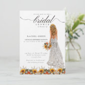 パンパス グラス ウェディング ドレス ボヘミア ブライダル シャワー 招待状 (スタンド正面)