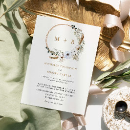 パンパス グラス ウェディング ボヘミア エレガント テラコッタ 招待状