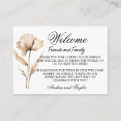 パンパス グラス ウェルカム ギフト バッグ バスケット プレイスクカード エンクロージャーカード (正面)