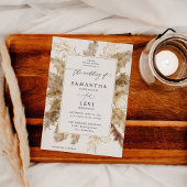 パンパス グラス & ゴールド ボヘミア ウェディング 招待状