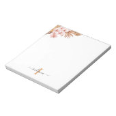 パンパス グラス スクリプト テラコッタ モノグラム 名前 ノートパッド (回転)