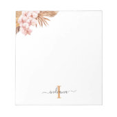 パンパス グラス スクリプト テラコッタ モノグラム 名前 ノートパッド (正面)