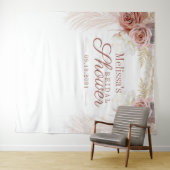 パンパス グラス タン ブライダル シャワー バックドロップ タペストリー (インサイチュ(横))