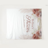 パンパス グラス タン ブライダル シャワー バックドロップ タペストリー (正面(横))