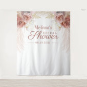 パンパス グラス タン ブライダル シャワー バックドロップ タペストリー (正面)