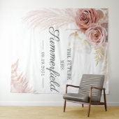 パンパス グラス タン ブライダル シャワー バックドロップ タペストリー (インサイチュ(横))