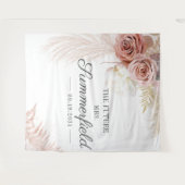 パンパス グラス タン ブライダル シャワー バックドロップ タペストリー (正面(横))