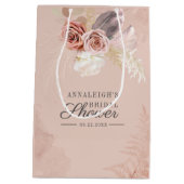 パンパス グラス テラコッタ フラワーブライダルシャワー ミディアムペーパーバッグ (裏面)