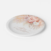 パンパス グラス テラコッタ フラワー チェアーズ トロピカル ペーパープレート (アングル)