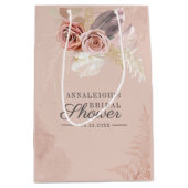 パンパス グラス テラコッタ フラワー ブライダル シャワー ミディアムペーパーバッグ (正面)
