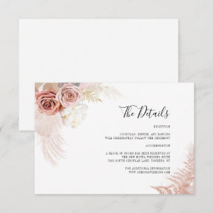 パンパス グラス テラコッタ フローラル ウェディング 詳細 エンクロージャーカード