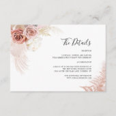 パンパス グラス テラコッタ フローラル ウェディング 詳細 エンクロージャーカード (正面)