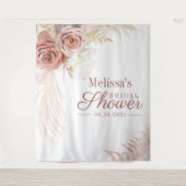 パンパス グラス テラコッタ ブライダル シャワー バックドロップ タペストリー (正面)