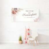 パンパス グラス テラコッタ ブライダル シャワー 横断幕 (インサイチュ)