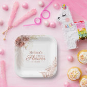 パンパス グラス テラコッタ ブラッシュ ブライダル シャワー ペーパープレート (パーティー)