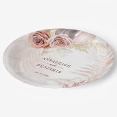 パンパス グラス テラコッタ ボーホー ウェディング ペーパープレート (アングル)