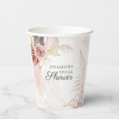 パンパス グラス テラコッタ ボーホー タン ブライズ シャワー 紙コップ (裏面)