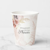 パンパス グラス テラコッタ ボーホー タン ブライズ シャワー 紙コップ (正面)
