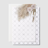 パンパス グラス ピンク フラワーの水彩画 ベラム紙招待状 (オフセット (招待状))