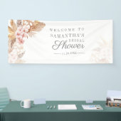 パンパス グラス ピンク フラワー ブライダル シャワー 横断幕 (トレードショー)