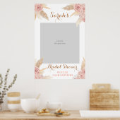 パンパス グラス ピンク ブライダル シャワー フォト プロップ ポスター (キッチン)