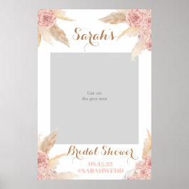 パンパス グラス ピンク ブライダル シャワー フォト プロップ ポスター