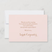 パンパス・グラス・ピンク・ボホありがとうノート・カード ノートカード (裏面)