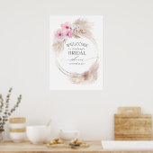 パンパス グラス ピンク ランカスター ブライダル シャワー ウェルカム ポスター (キッチン)
