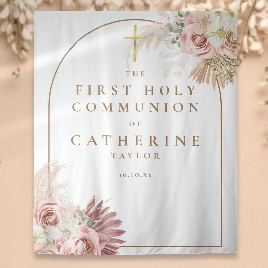 パンパス グラス ファースト コミュニオン フォト 背景 タペストリー