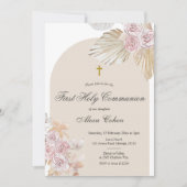 パンパス・グラス・ファースト・ホリー・コミュニオン 招待状 (正面)