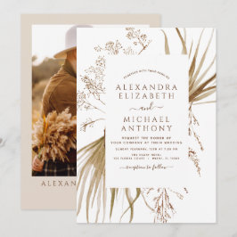 パンパス グラス フォト ボヘミア ボー  ウェディング 招待状