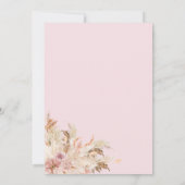 パンパス グラス フォール ピンク ブライダル シャワー 招待状 (裏面)