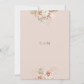 パンパス グラス フローラル アーチ ブライダル シャワー 招待状 (裏面)