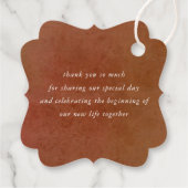 パンパス グラス フローラル テラコッタ ウェディング サンクス フェイバータグ (裏面)