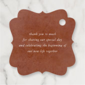 パンパス グラス フローラル テラコッタ ウェディング サンクス フェイバータグ (裏面)