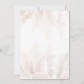 パンパス グラス フローラル ブライダル シャワー 招待状 (裏面)