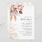 パンパス グラス フローラル ブライダル シャワー 招待状 (正面/裏面)