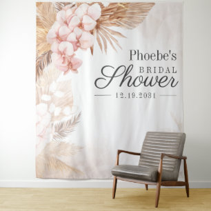 パンパス グラス ブライダル シャワー フォト ブース バックドロップ タペストリー