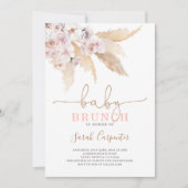 パンパス·グラス·ベイビー·シャワー·ガールの招待 招待状 (正面)