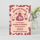 パンパス グラス ボヘミアンのハートの女王の誕生日 招待状 (スタンド正面)