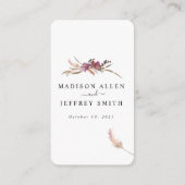 パンパス グラス ボヘミアンスタイルのウェディング 詳細カード エンクロージャーカード (裏面)