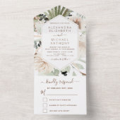 パンパス グラス ボヘミアンスタイル ユーカリ ウェディング オールインワン招待状 (内側)