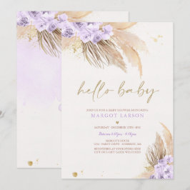 パンパス グラス ボヘミアントロピカルデザートベイビーシャワー 招待状