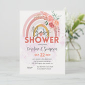 パンパス グラス ボヘミアンレトロ ベイビーシャワー 招待状 (スタンド正面)