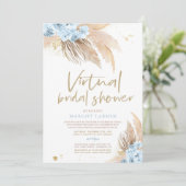 パンパス グラス ボヘミアンヴァーチャルズーム ブライダルシャワー 招待状 (スタンド正面)