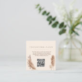 パンパス グラス ボヘミア エレガント ウェディング エンクロージャーカード (スタンド正面)